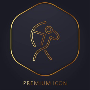 Okçu Çubuğu Adam kemer altın çizgisi logosu veya simgesi