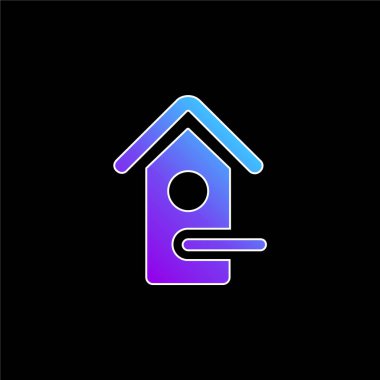 Bird House blue gradient vector icon clipart