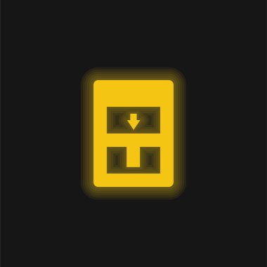 Alarm sarı parlayan neon simgesi