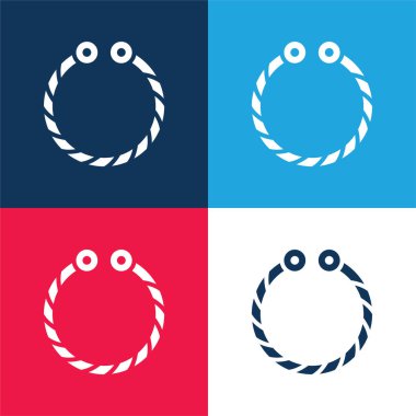 Bracelet blue and red four color minimal icon set clipart