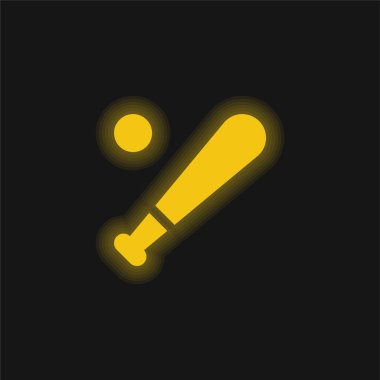 Beyzbol sarısı parlayan neon simgesi