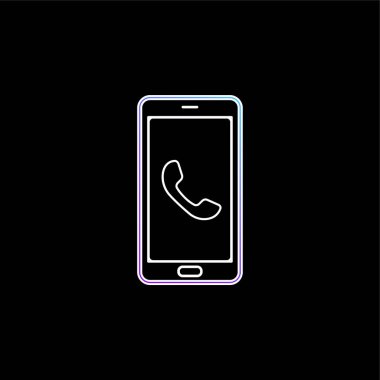 Auricular On Phone Screen blue gradient vector icon clipart