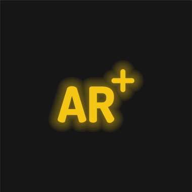 Augmented Reality yellow glowing neon icon clipart