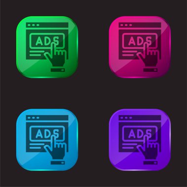 Dört renkli cam simge reklamı