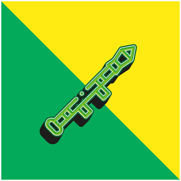 Bazooka Green and yellow modern 3d vector icon logo
