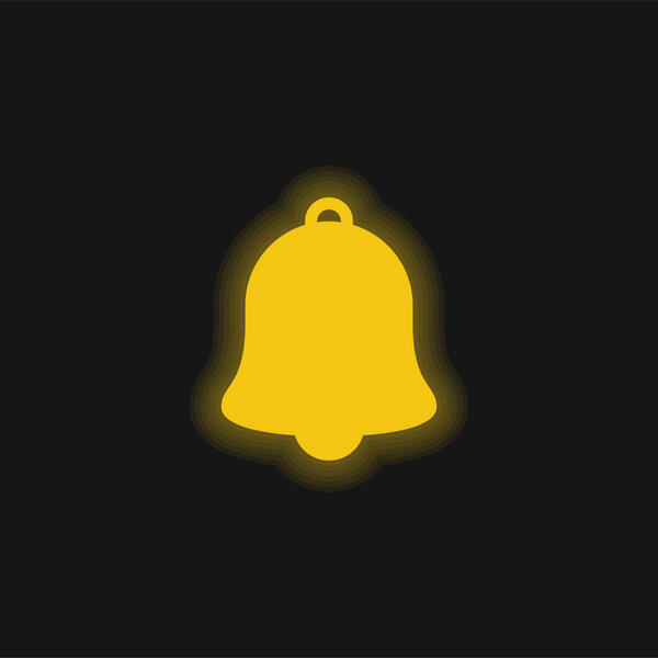 Alarm yellow glowing neon icon