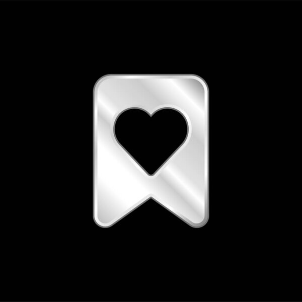 Bookmark silver plated metallic icon