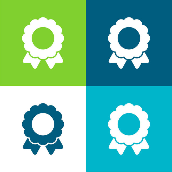 Badge Flat four color minimal icon set