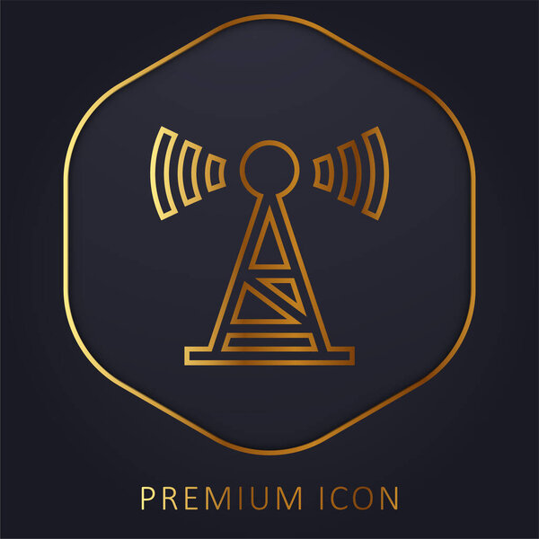 Антенна золотой линии премиум логотип или значок