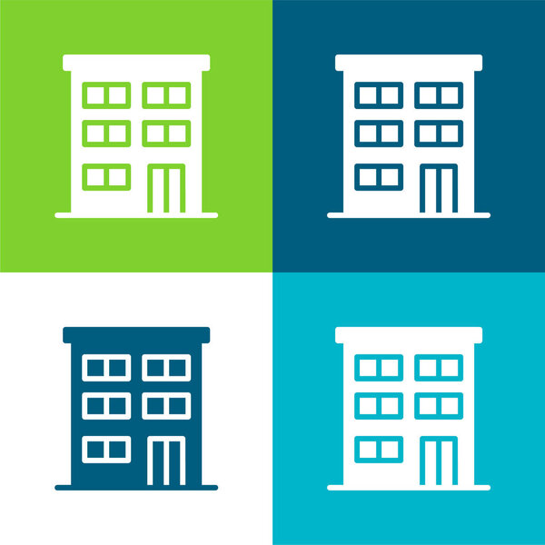 Плоский четырехцветный минимальный набор иконок