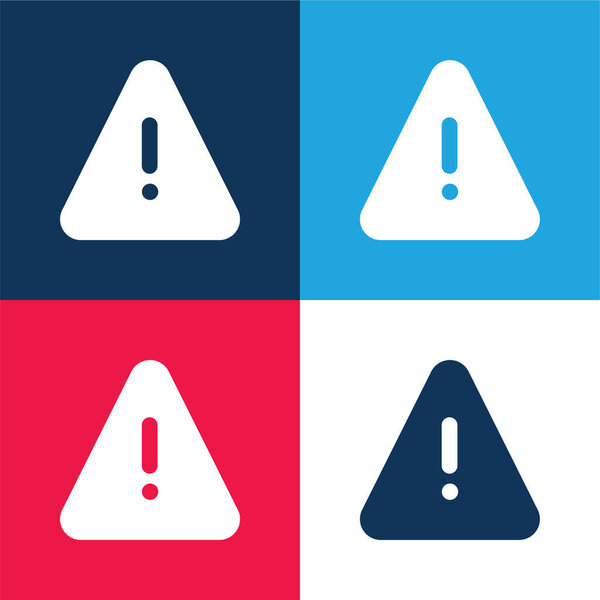 Тревога синий и красный четыре цвета минимальный набор значков