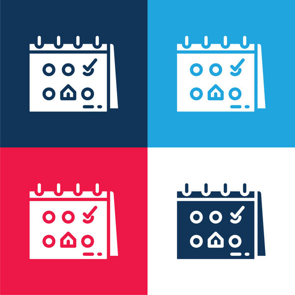 Бронирование синего и красного цветов минимальный набор значков