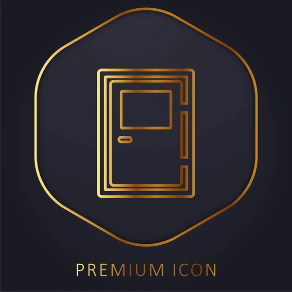 Золотая Линия Большой Двери Логотип Иконка — стоковый вектор