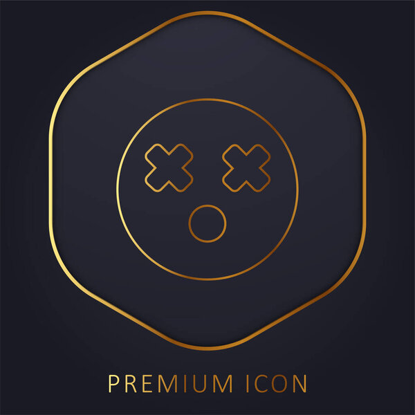 Blind Face golden line premium logo or icon
