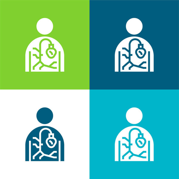 Agiography Flat four color minimal icon set