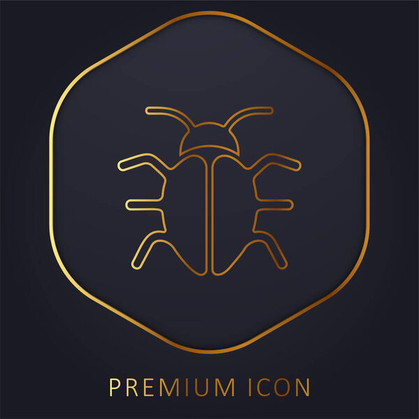 Big Bug golden line premium logo or icon