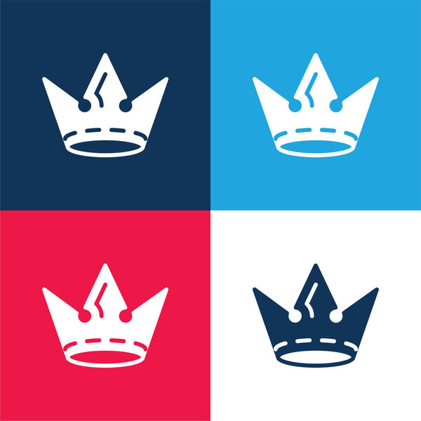 Корона синий и красный четыре цвета минимальный набор значков