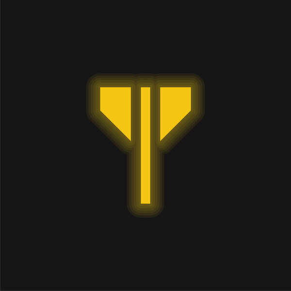 Abstract yellow glowing neon icon