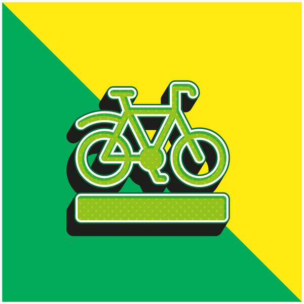 Bike Lane Green and yellow modern 3d vector icon logo