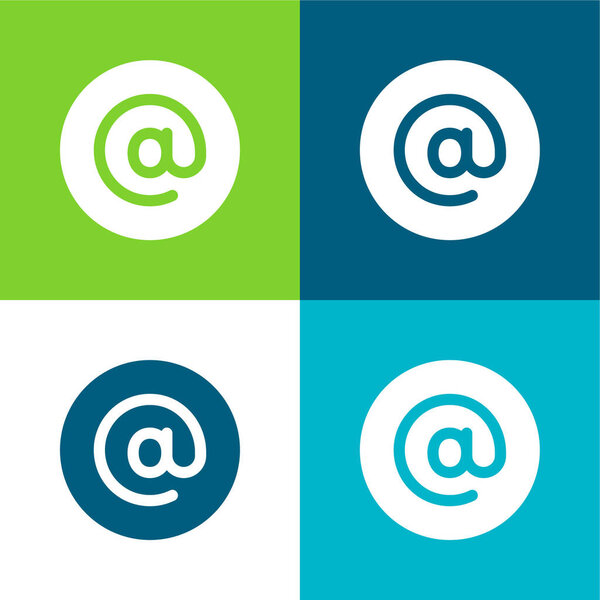 Arroba Flat четыре цвета минимальный набор значков