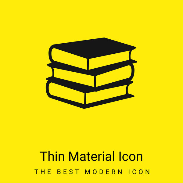 Books Stack Of Three minimal bright yellow material icon