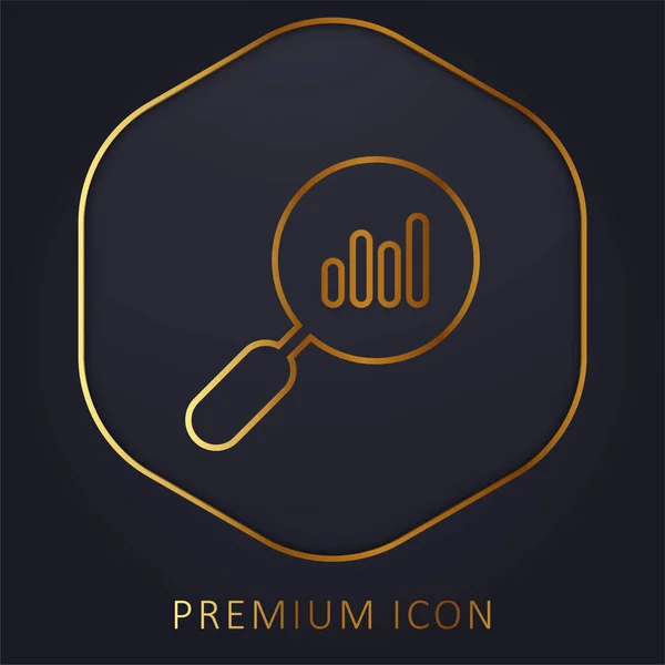 Analítica Línea Dorada Logotipo Premium Icono — Vector de stock