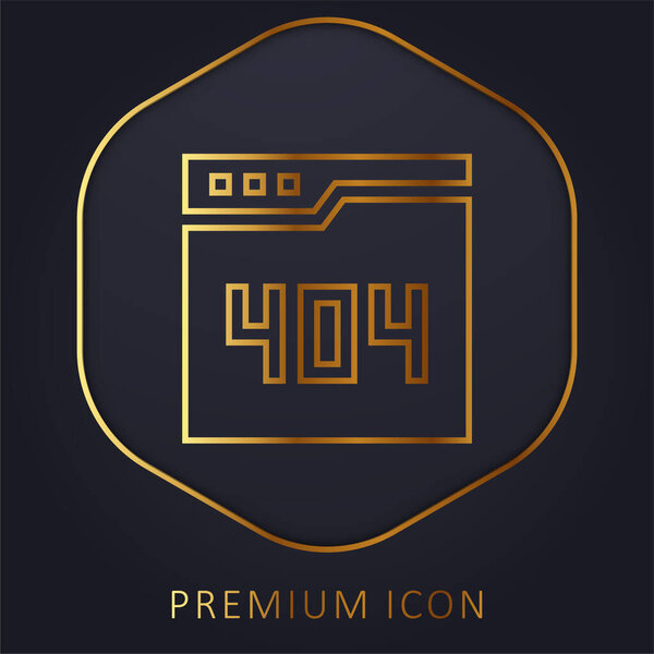 404 Error golden line premium logo or icon