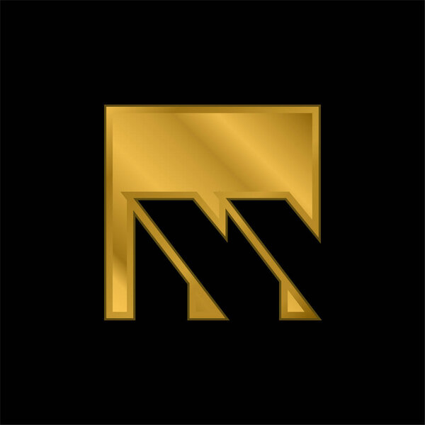 Brasilia Metro Logo gold plated metalic icon or logo vector