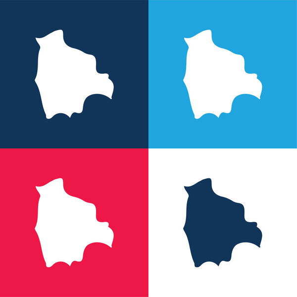 Bolivia blue and red four color minimal icon set