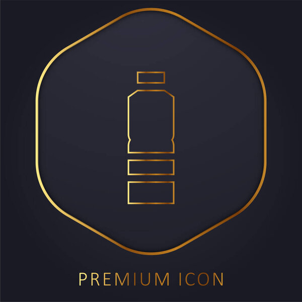 Bottle golden line premium logo or icon