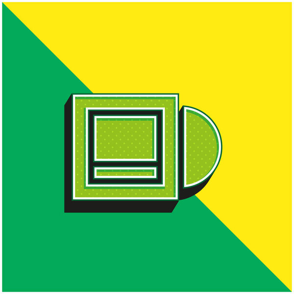 Album Green and yellow modern 3d vector icon logo