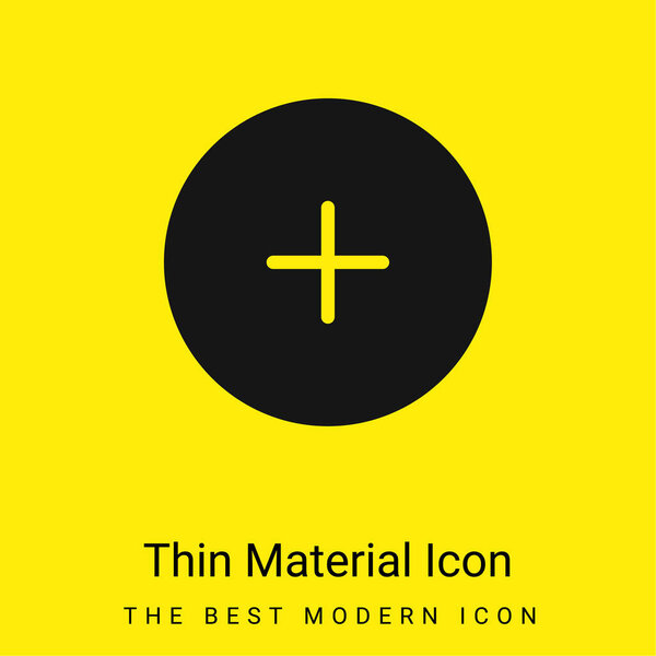 Add Round Button minimal bright yellow material icon