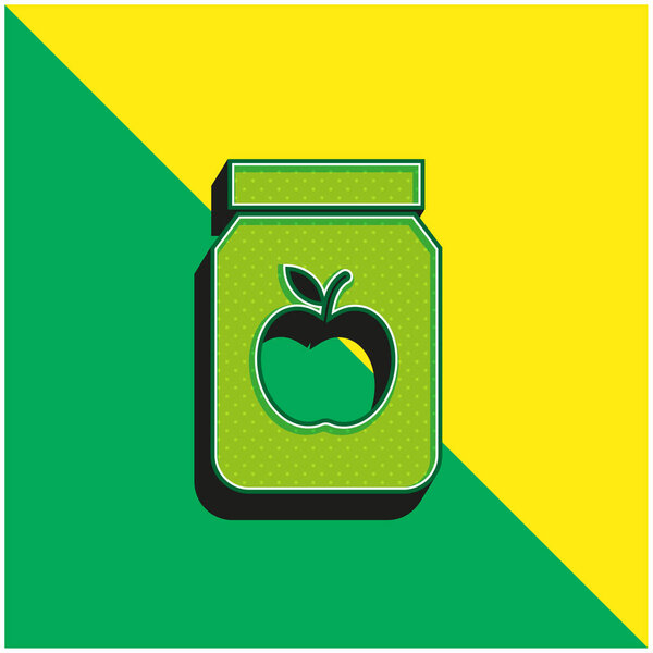 Apple Jam Green and yellow modern 3d vector icon logo