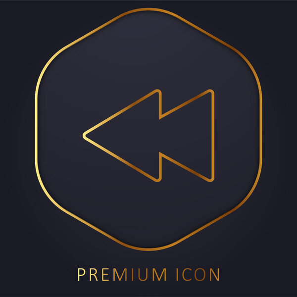 Backwards golden line premium logo or icon