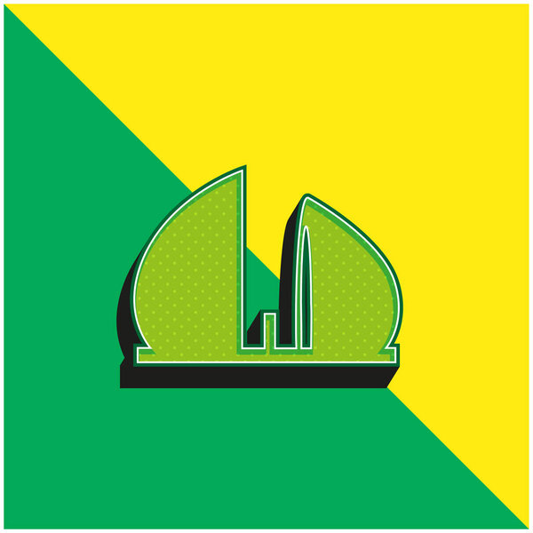 Al Shaheed Monument Of Iraq Green and yellow modern 3d vector icon logo