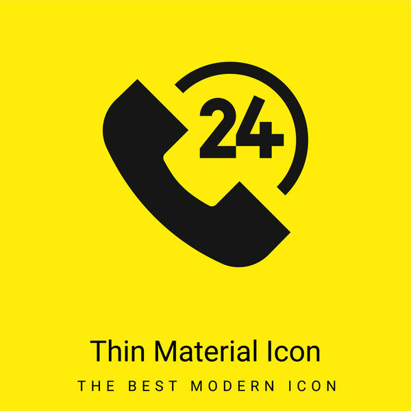 24 часа минимальный ярко-желтый значок материала