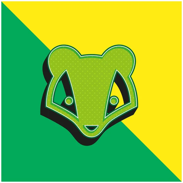 Барсук Зеленый Желтый Современный Логотип Векторной Иконки — стоковый вектор