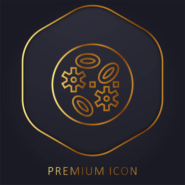 Bacteria golden line premium logo or icon