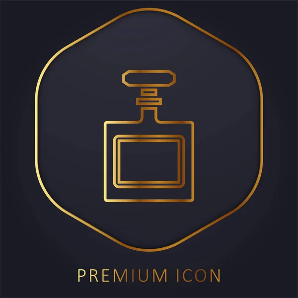 Botella Línea Dorada Logotipo Premium Icono — Vector de stock