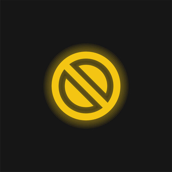 Желтый светящийся неоновый значок