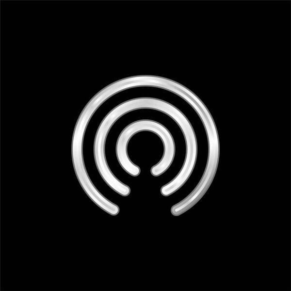 Airdrop silver plated metallic icon