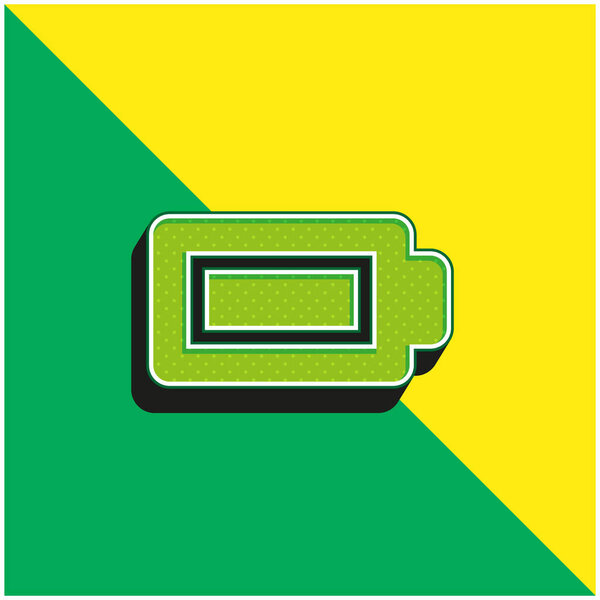 Battery Full Green and yellow modern 3d vector icon logo