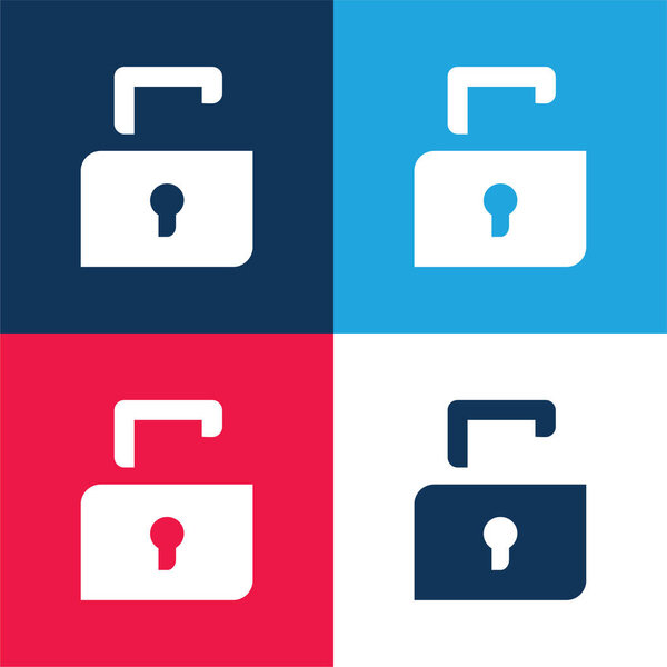 Черный болт синий и красный четыре цвета минимальный набор значков