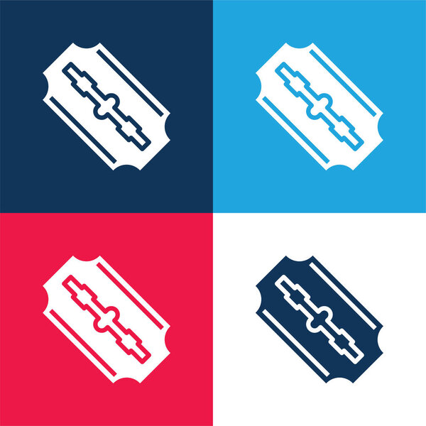 Blades blue and red four color minimal icon set
