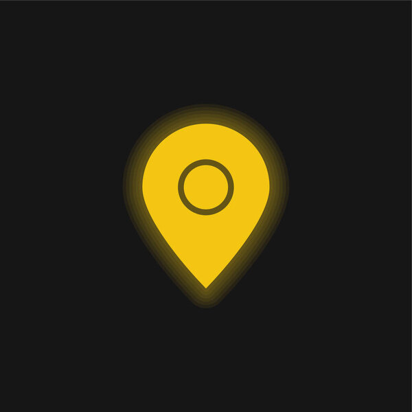 Желтый светящийся неоновый значок