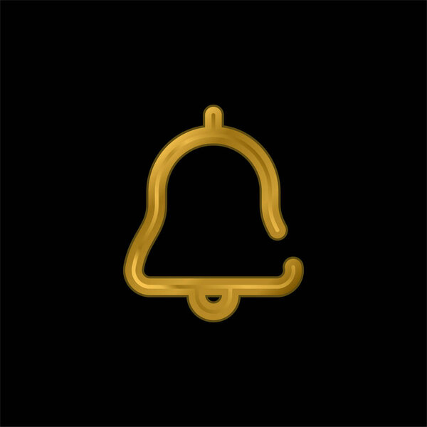 Alarm gold plated metalic icon or logo vector