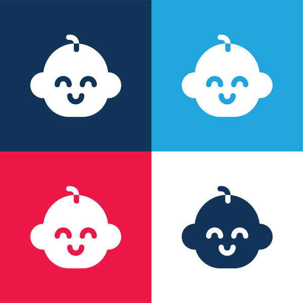 Baby Boy синий и красный четыре цвета минимальный набор значков