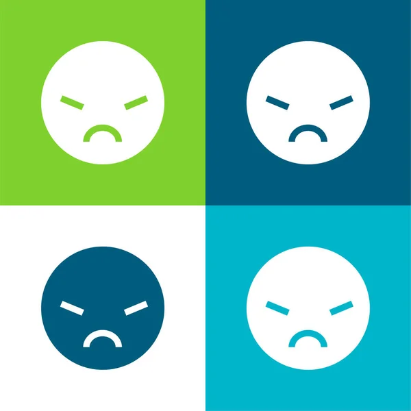 Angry Flat four color minimal icon set