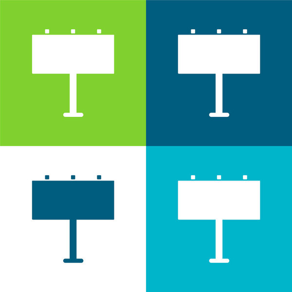 Billboard Flat four color minimal icon set