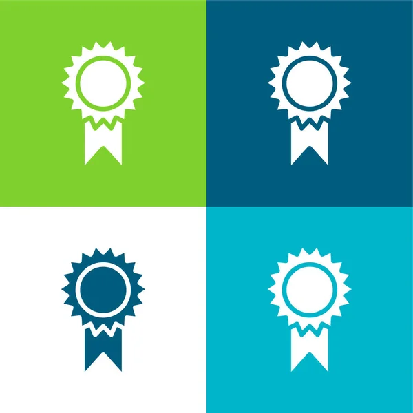 Award Flat Four Color Minimal Icon Set — Stock Vector
